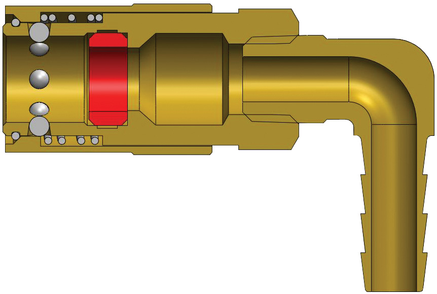 Dixon 4CM9S6-B-E 1/2" Mold Cplr, 3/4" 90? HB Unvalve Brass (200233-4-6)